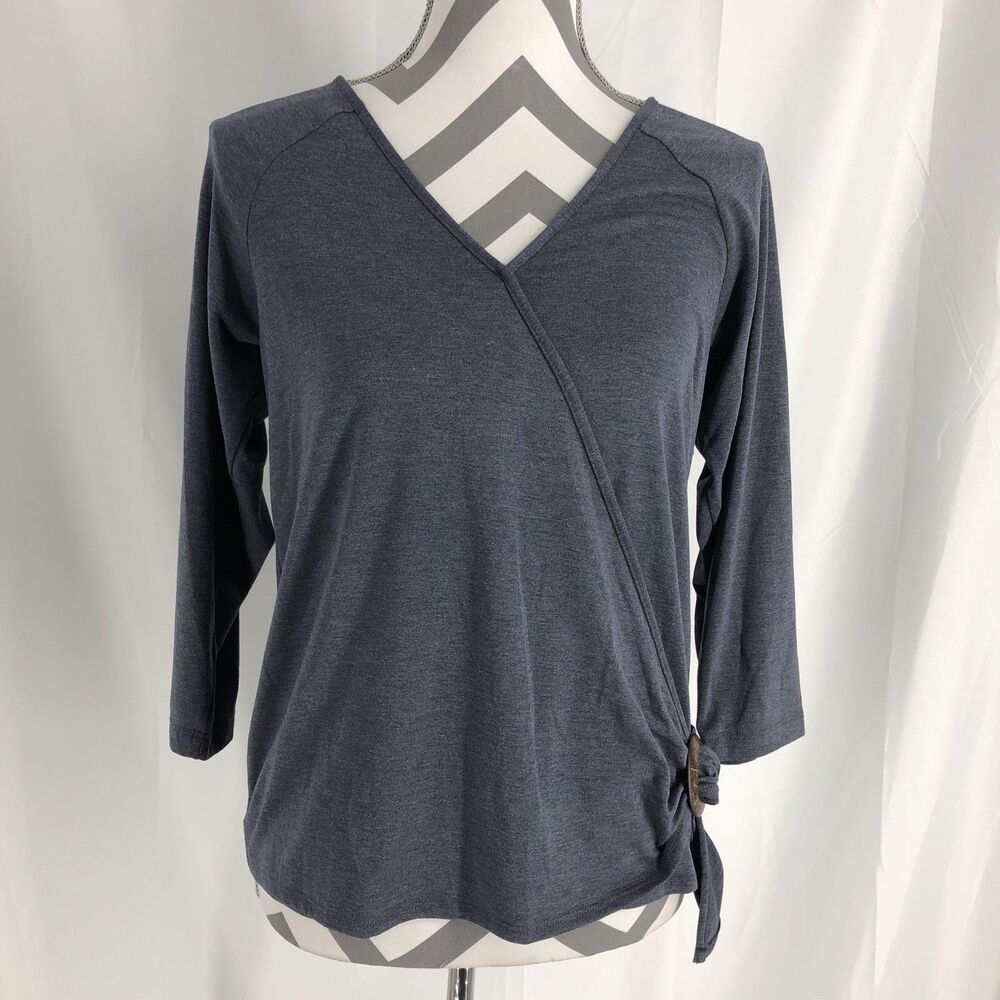 Bobeau Zuri Short Sleeve Wrap Top Parisian Nights Extra Small XS
